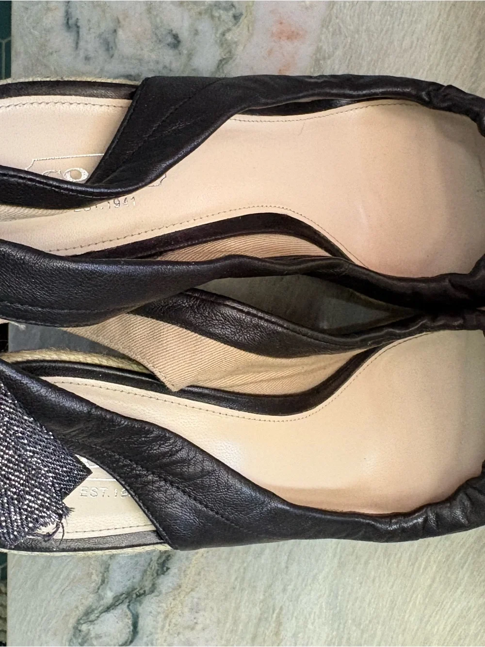 Coach Maritza Black Peep-Toe Espadrilles